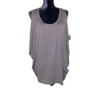 Guess Flowy Draped Sleeveless Animal Print Relaxed Fit Blouse Size L Sheer